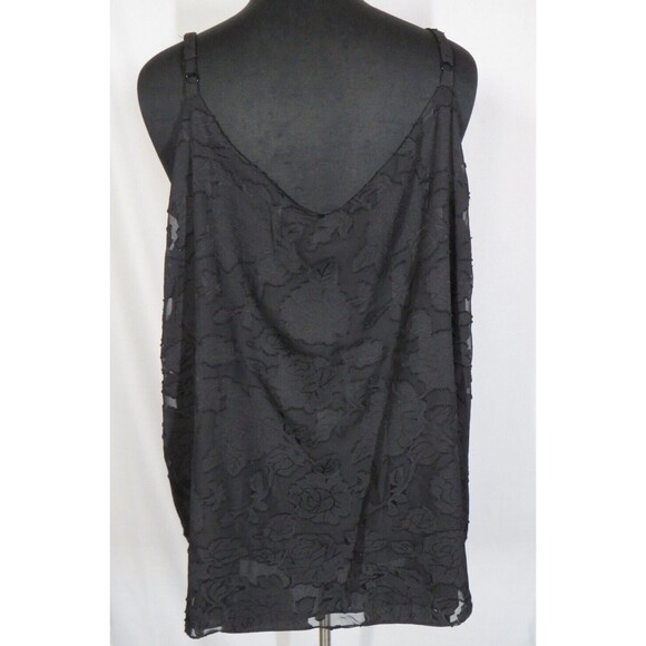 Torrid Black Chiffon Clip Floral Swing Tank -Lined- Plus Size 5X 28 - Picture 4 of 10